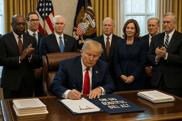 President Trump signing the One Big Beautiful Bill Act
