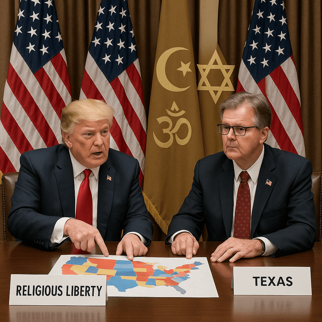 President Trump signing the executive order for the Religious Liberty Commission