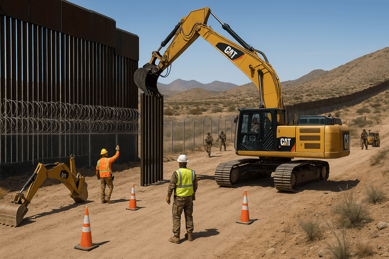 Border wall construction along the U.S.-Mexico border