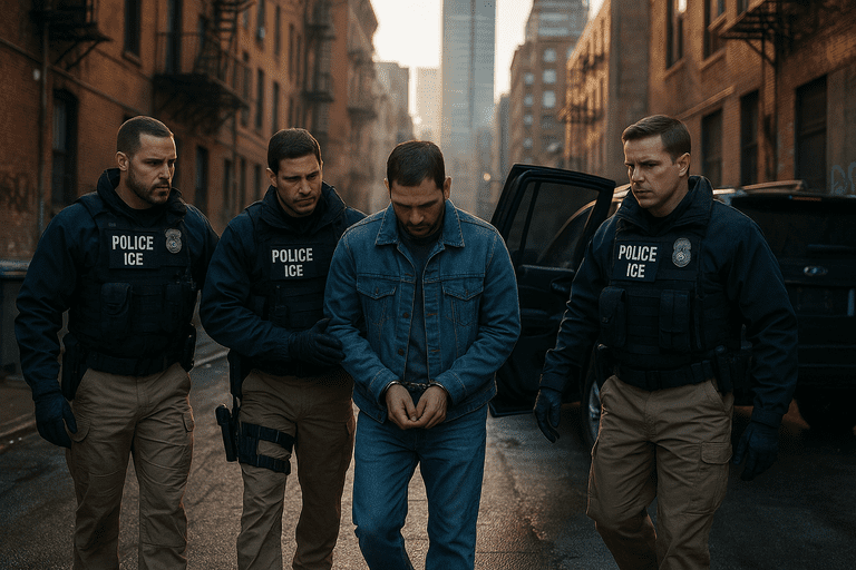 trump_administration_intensifi Federal agents conducting an immigration enforcement operation