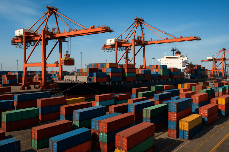 Shipping containers at a U.S. port