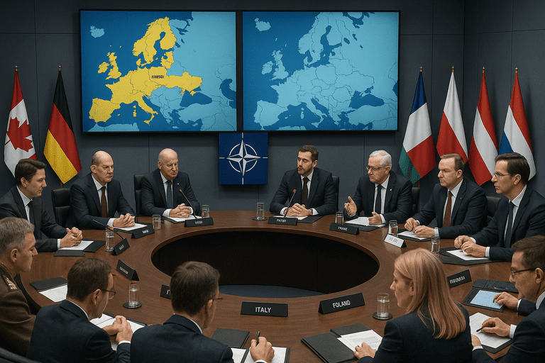 NATO meeting discussing defense policy