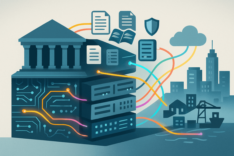 Agency briefing table with maps and officials reviewing infrastructure project plans.