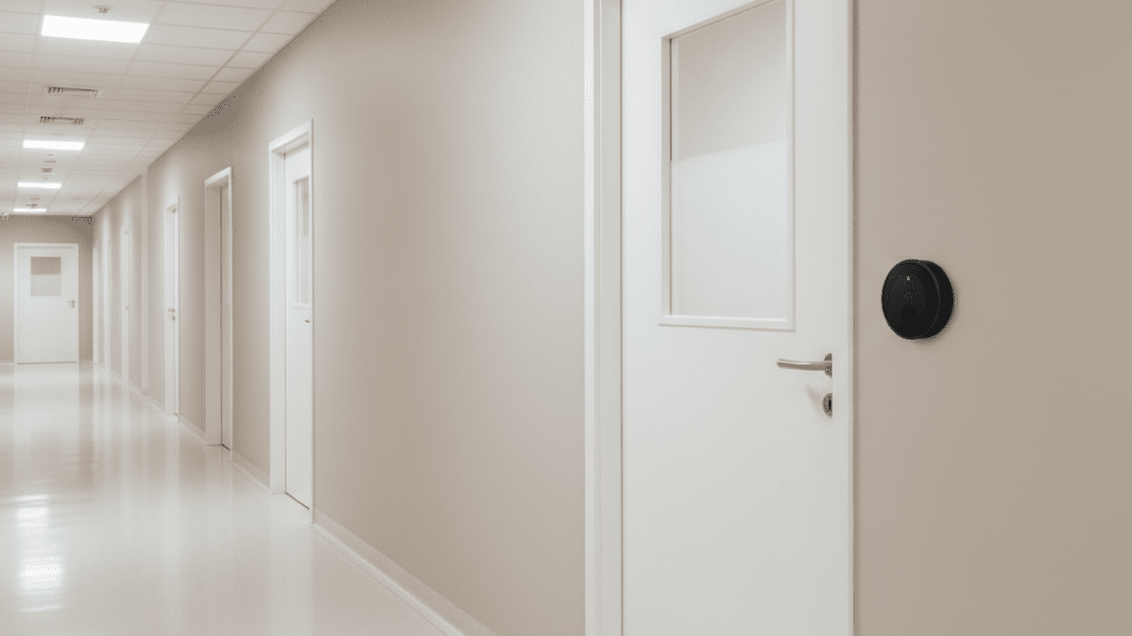 A secure and sterile hospital corridor representing new safety protocols.