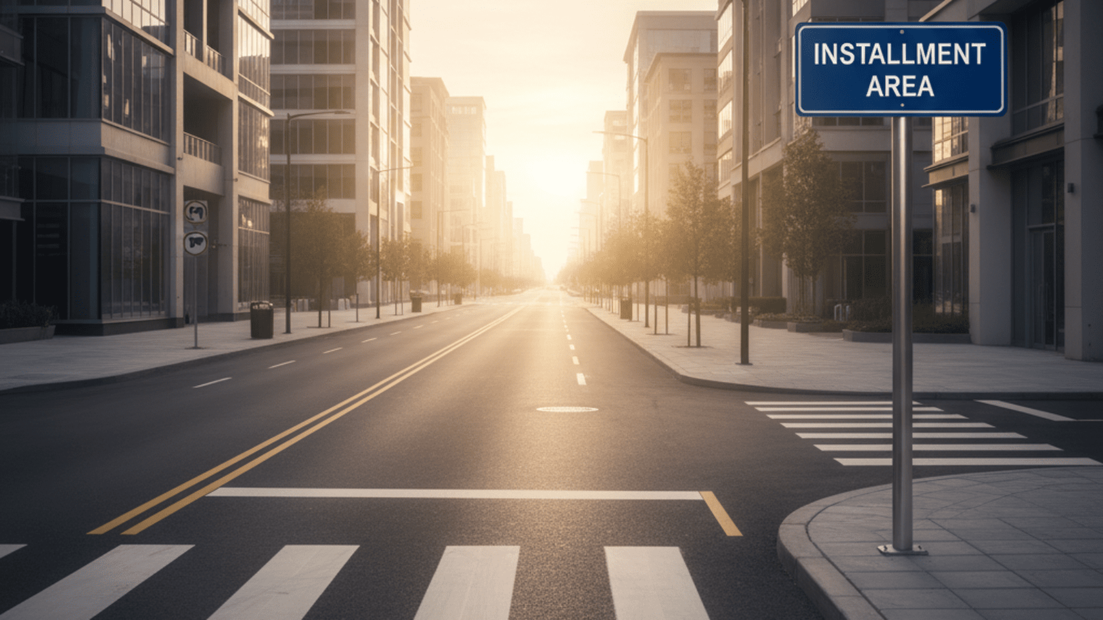 A wide shot of an orderly city street representing the new government standards for public spaces.