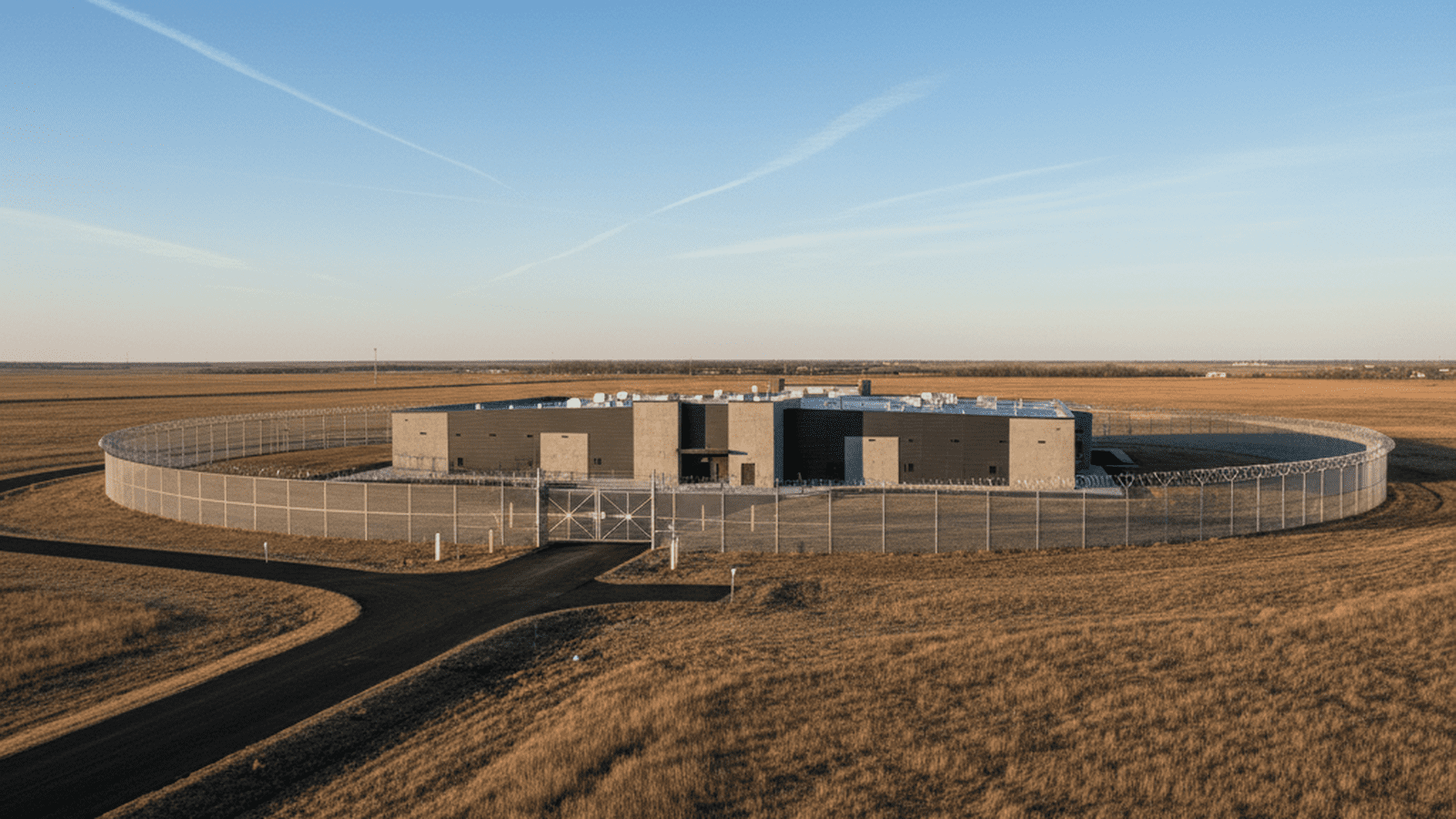 The Midwest Regional Reception Center stands as a large, secure facility in Leavenworth, Kansas.