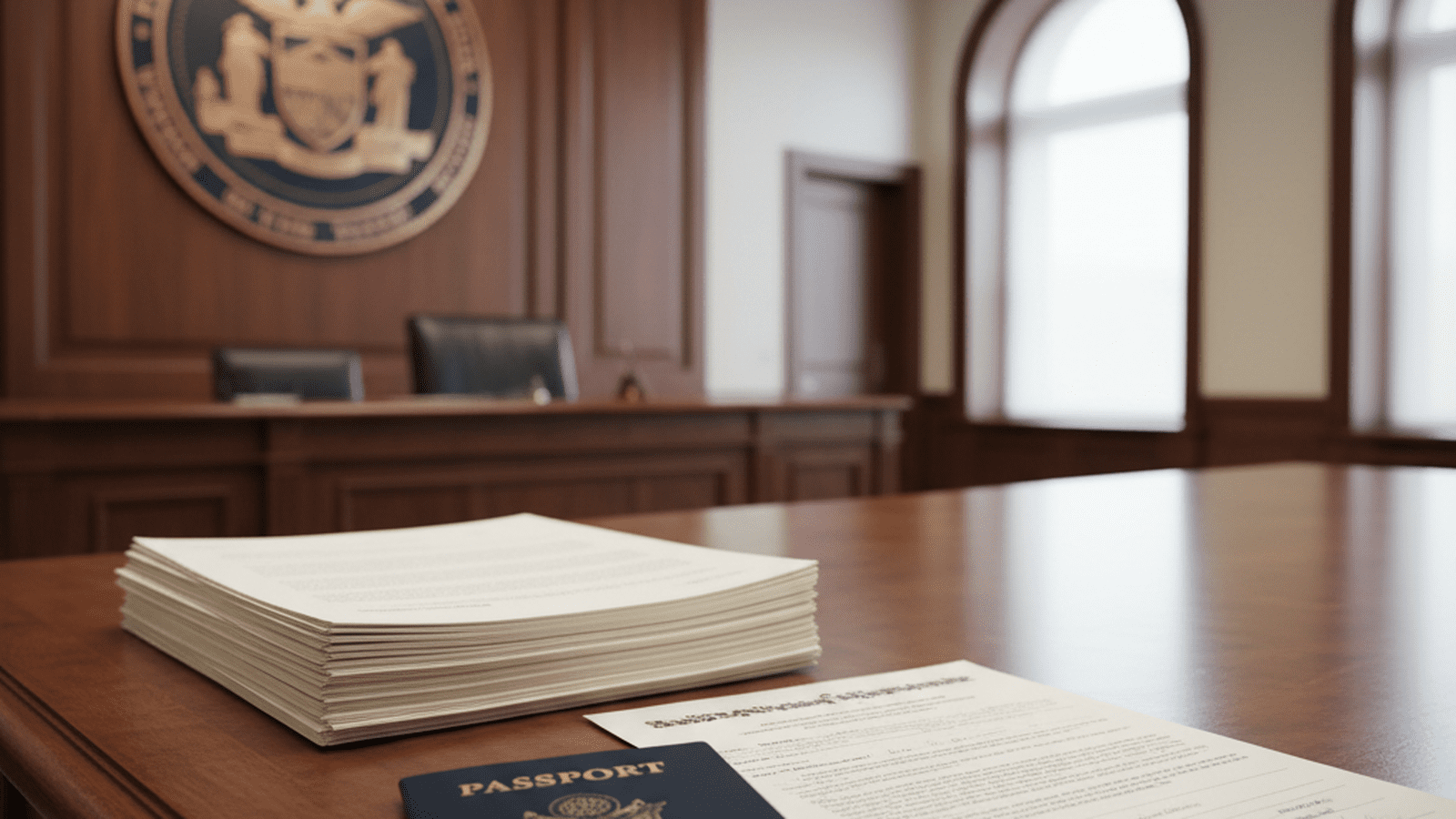 A U.S. passport and birth certificate sit on a desk, representing new voter documentation requirements.