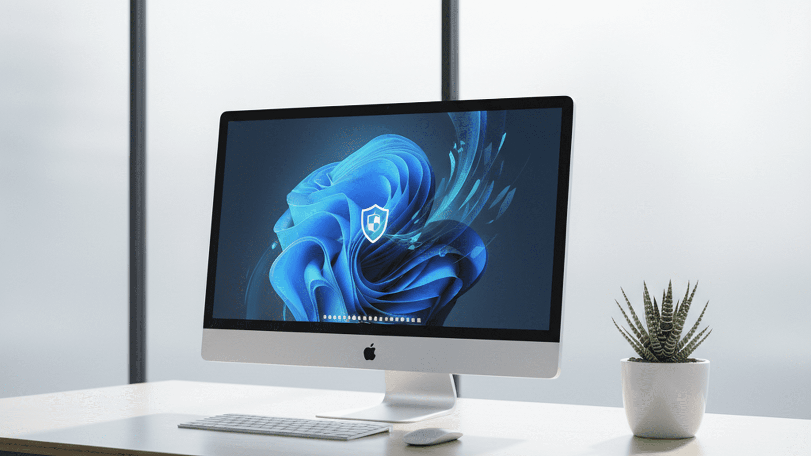 A computer screen in a professional office displays the California state seal and a data management interface.