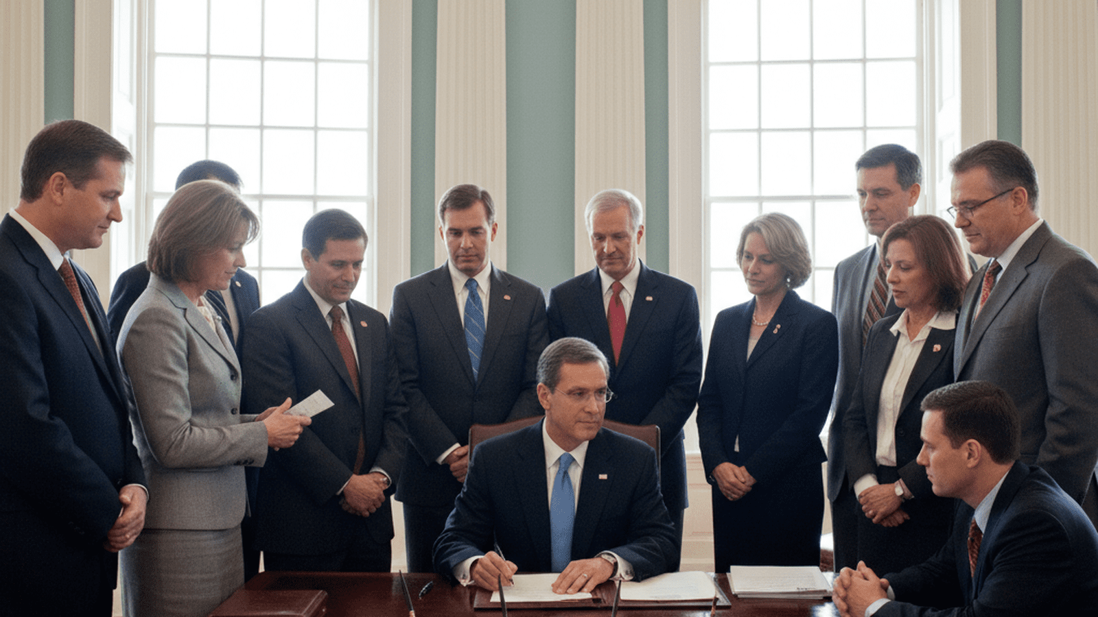 Governor Martin O'Malley signs the National Popular Vote bill in the Maryland State House in 2007.