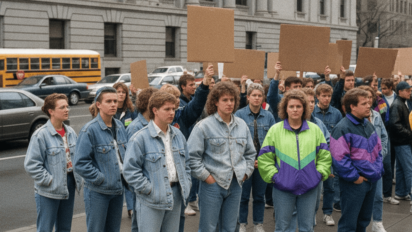Protesters gather in Denver during the 1992 debate over Amendment 2.