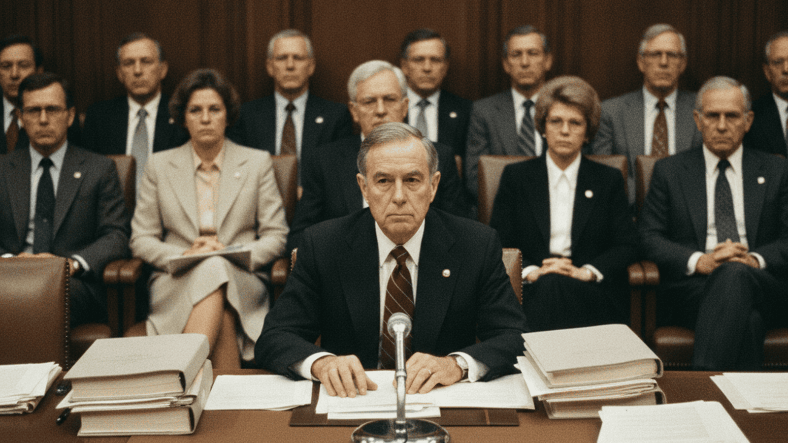Senator Bob Dole participates in a legislative hearing regarding the Voting Rights Act in 1982.