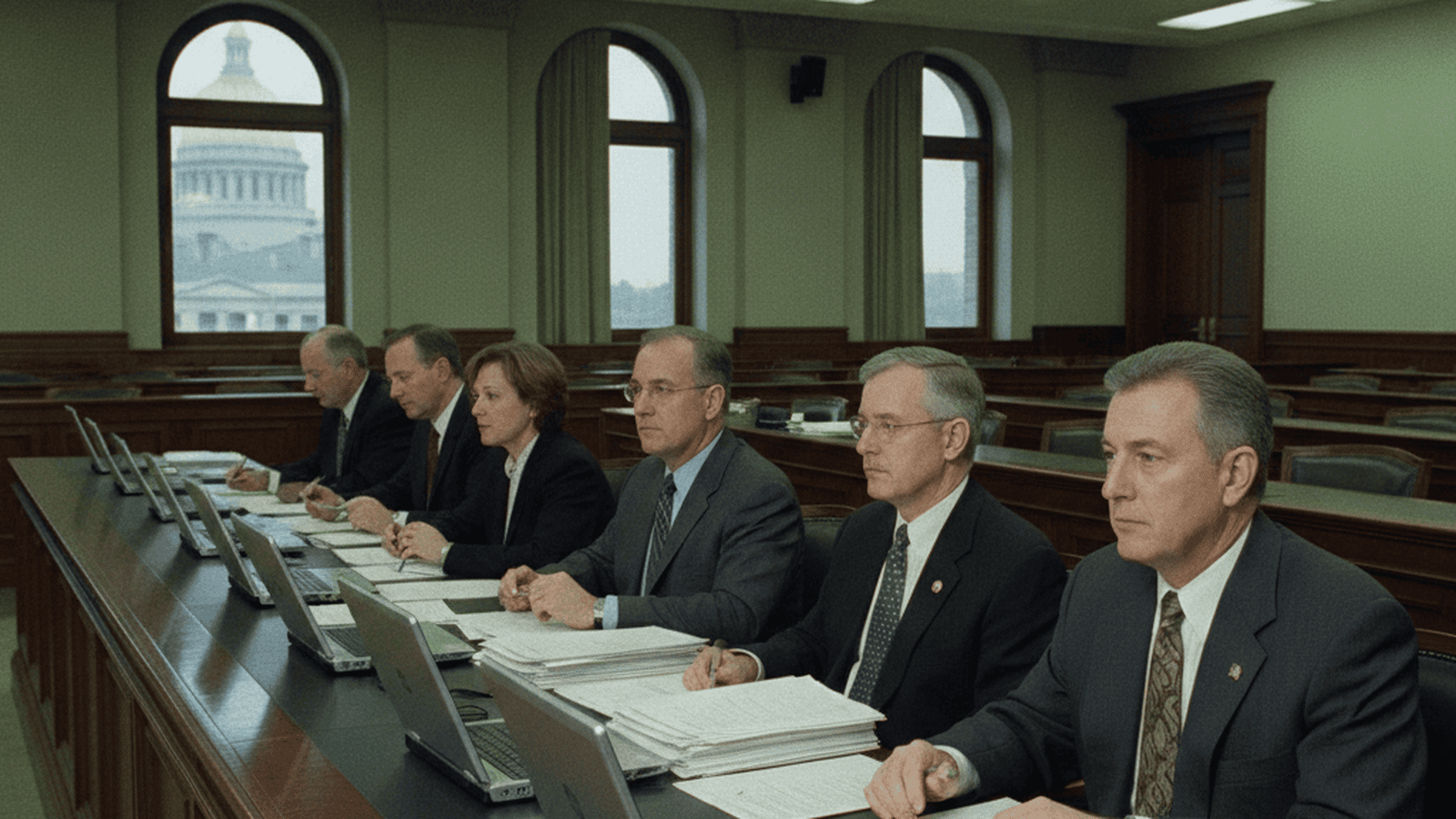 history-new-jersey-clean-elections-pilot-2005-ab3977ee New Jersey state legislators discuss election reform during a committee hearing in 2005.