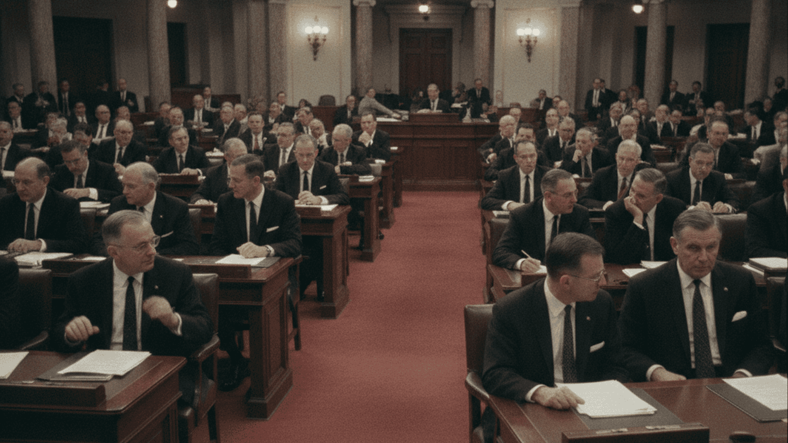 history-senate-cloture-civil-rights-1964-f2e355e7 A wide shot of the U.S. Senate chamber during the 1964 debate on the Civil Rights Act.