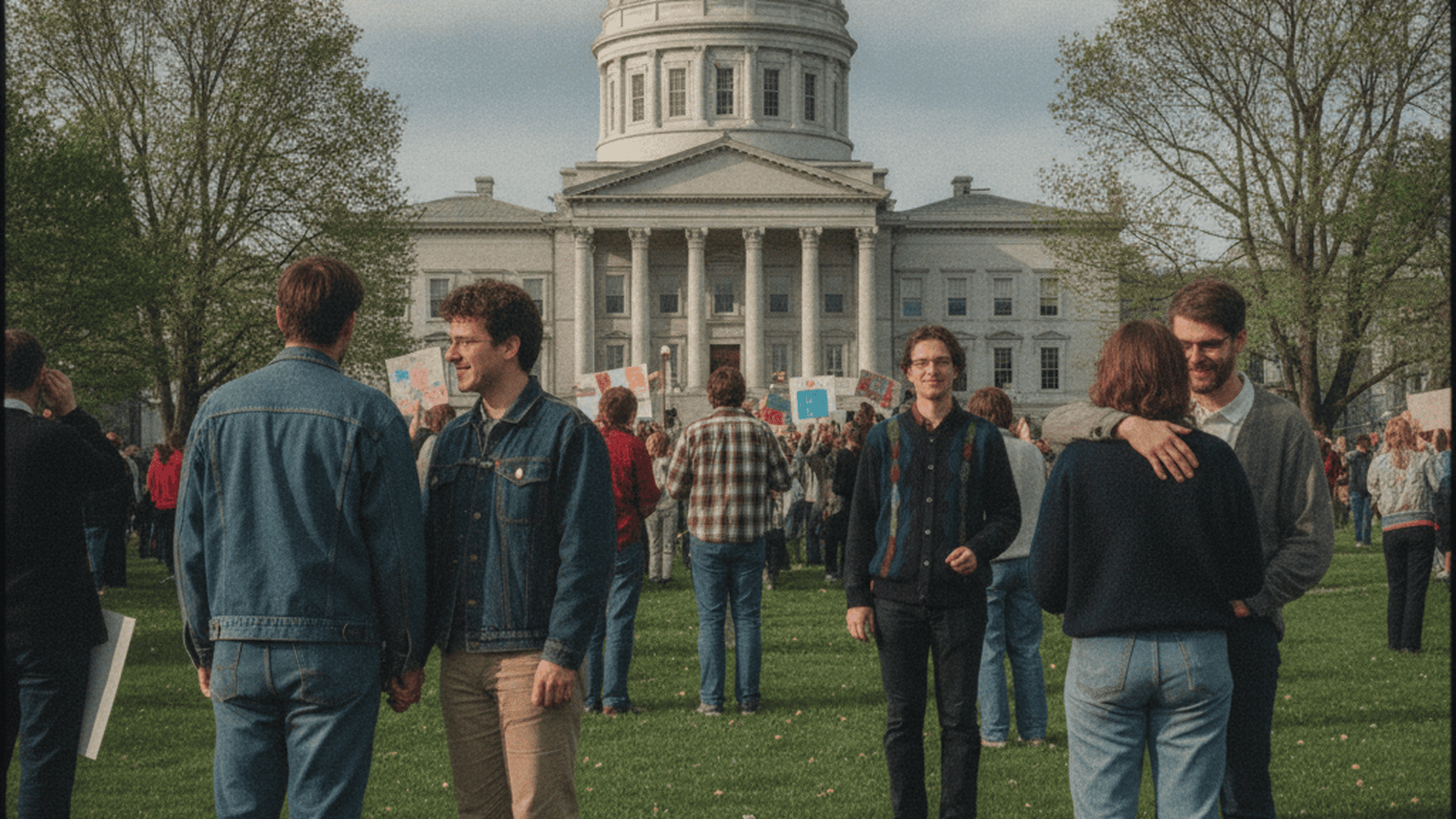 A photograph of the Vermont State House in Montpelier during the spring of 2000.