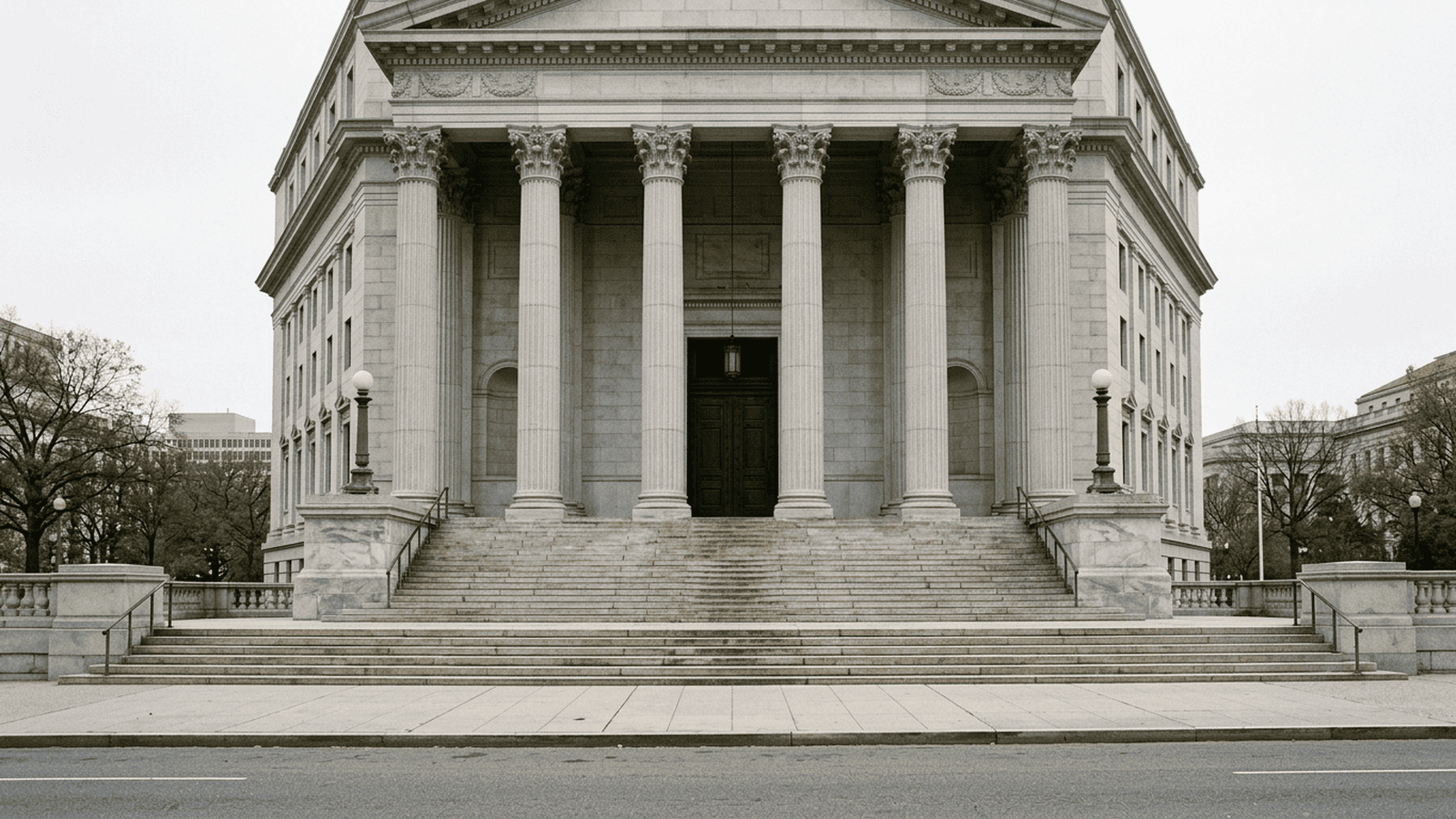 A stone federal courthouse stands in Washington, D.C., illustrating the lawsuit filed by nine former FBI employees.