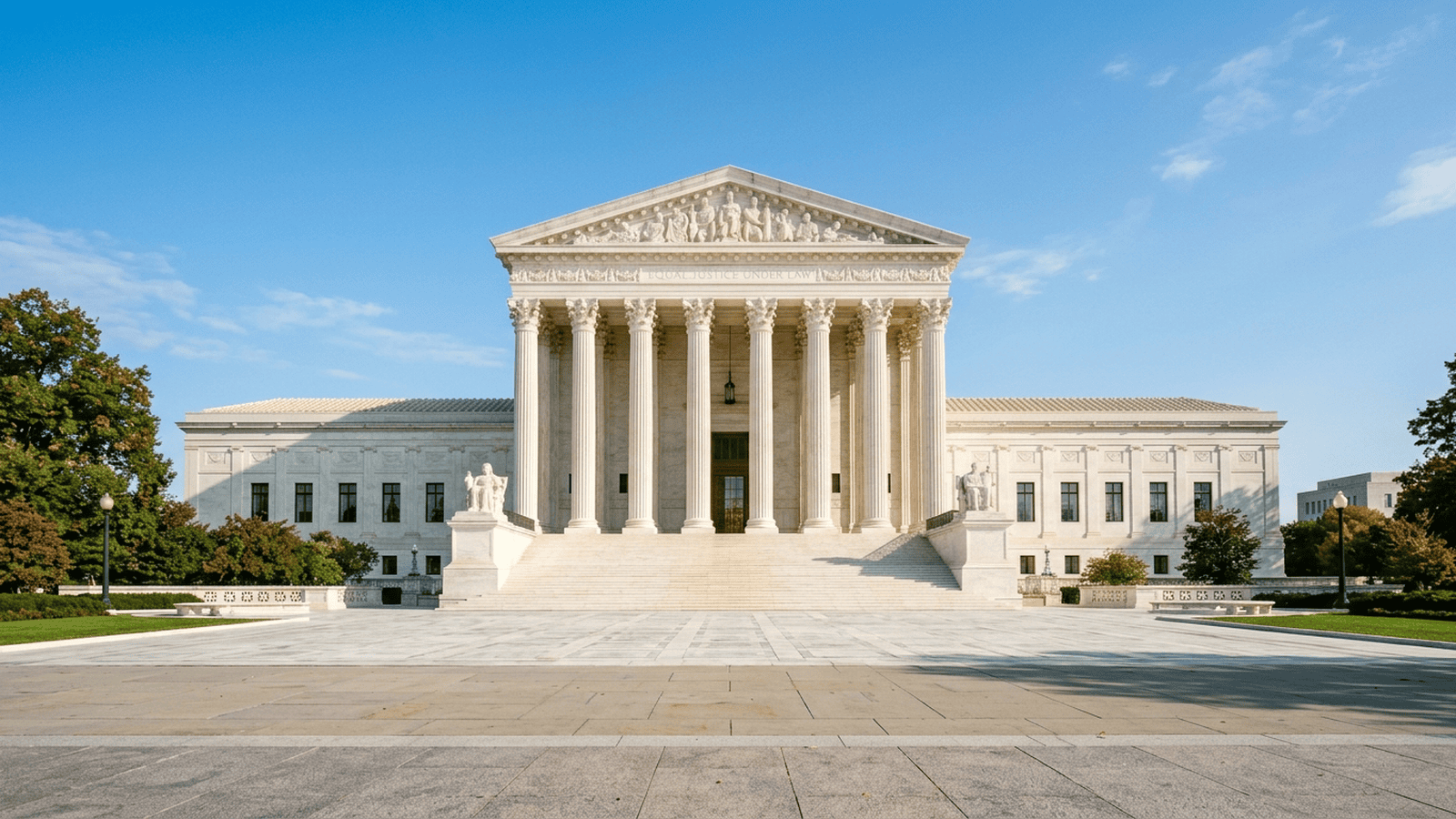 The United States Supreme Court building stands beneath a clear sky.