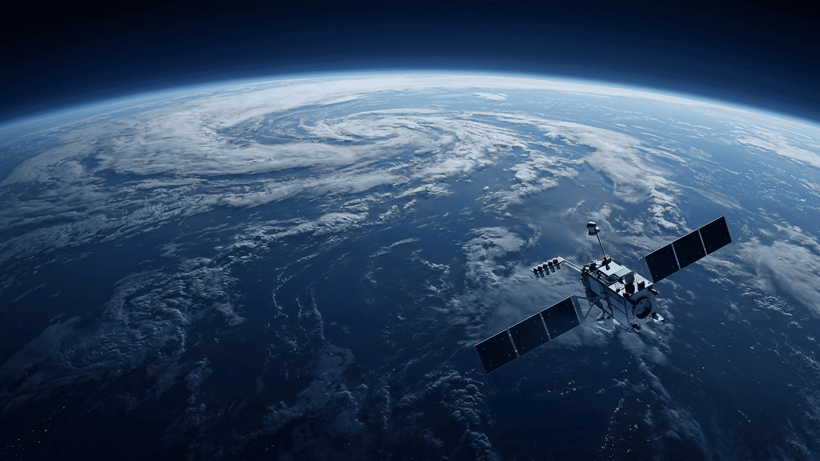 science-nasa-noaa-earth-energy-imbalance-doubling-bb9d8fad A research satellite observes cloud systems and ocean across the curved Earth.